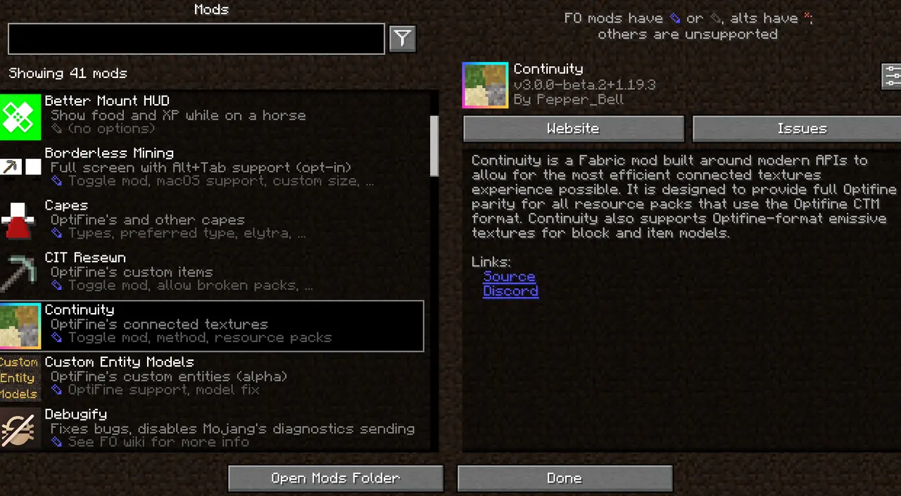 Mod menu